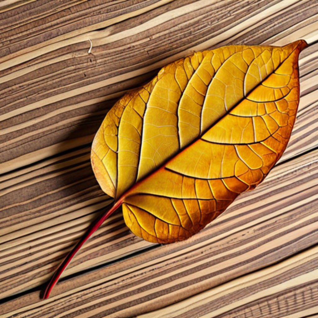 **Abstract image: A close-up, vibrant depiction of a dried leaf whose veins and colors inspire a modern interior design aesthetic, blending natural elements with sleek lines.** (This captures the "leaf falling" interior design inspiration.)