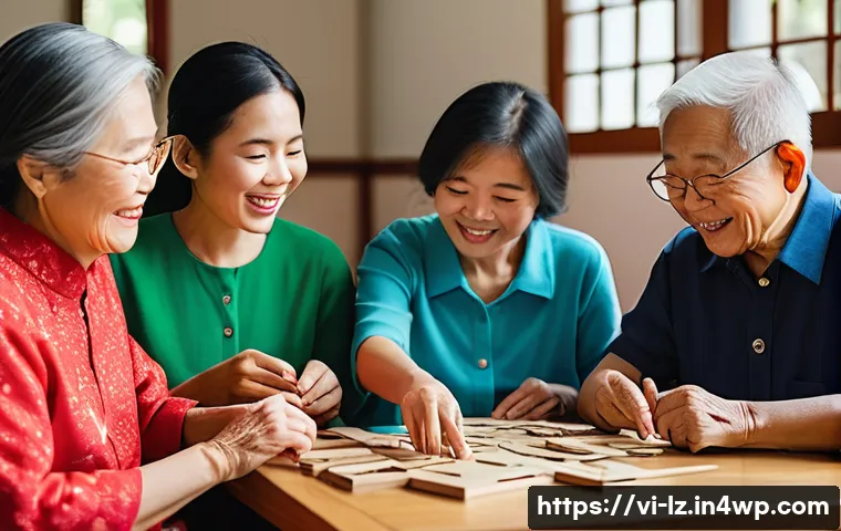 성인 대상 패턴 인식 훈련 프로그램 - A vibrant educational scene featuring a diverse group of Vietnamese adults and elderly people sittin...