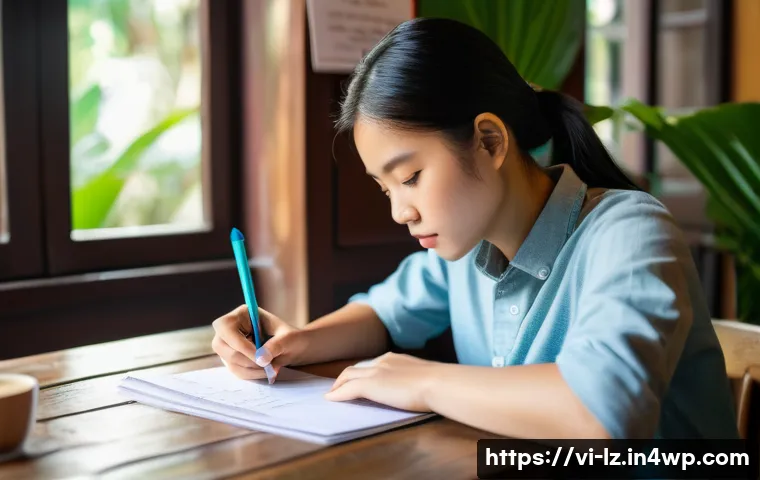 패턴 인식 향상을 위한 개인 맞춤형 계획 - A focused young Vietnamese student sitting at a cozy wooden desk in a bright, quiet corner of a loca...