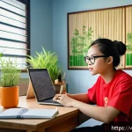 Home 19 패턴 인식 능력 강화에 도움이 되는 신경과학 - A detailed, vibrant scene of a Vietnamese student practicing visual pattern recognition in a modern ...